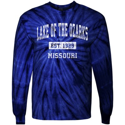 Lake Of The Ozarks Missouri Mo Vintage Established Sports Design Tie-Dye Long Sleeve Shirt