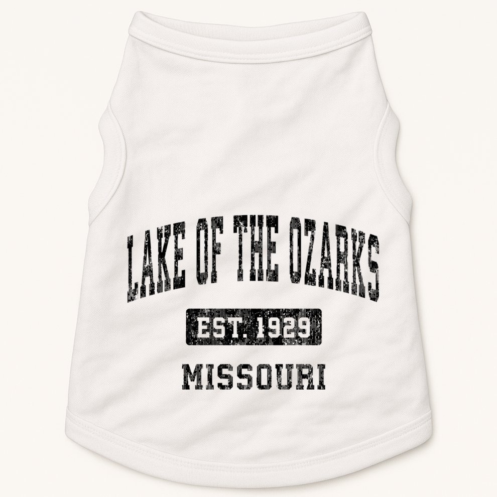 Lake Of The Ozarks Missouri Mo Vintage Established Sports Design Doggie Tank