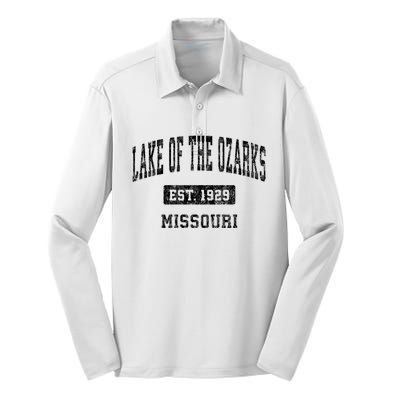 Lake Of The Ozarks Missouri Mo Vintage Established Sports Design Silk Touch Performance Long Sleeve Polo