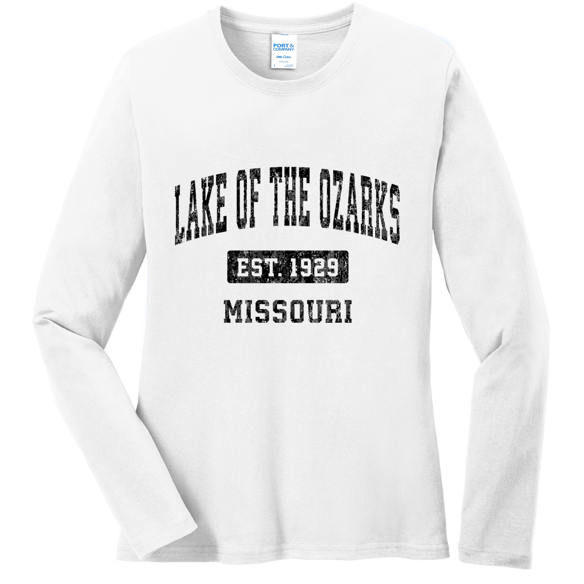 Lake Of The Ozarks Missouri Mo Vintage Established Sports Design Ladies Long Sleeve Shirt