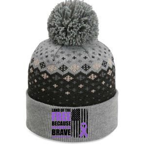 Land Of The Free Because My Mommy Is Brave #Militarychild The Baniff Cuffed Pom Beanie