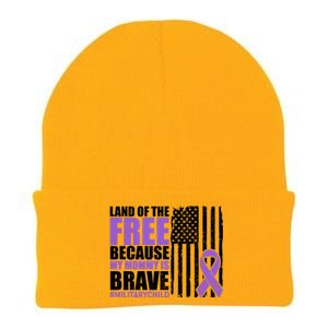 Land Of The Free Because My Mommy Is Brave #Militarychild Knit Cap Winter Beanie