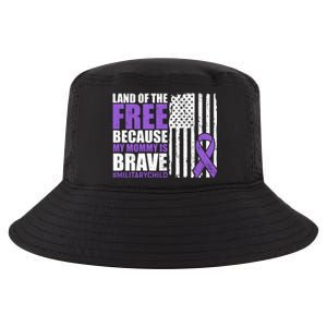 Land Of The Free Because My Mommy Is Brave #Militarychild Cool Comfort Performance Bucket Hat