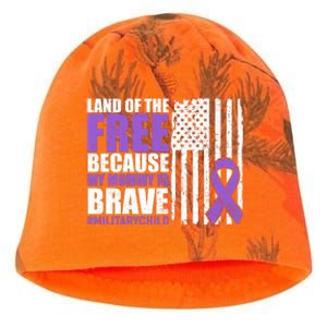 Land Of The Free Because My Mommy Is Brave #Militarychild Kati - Camo Knit Beanie