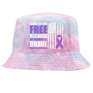 Land Of The Free Because My Mommy Is Brave #Militarychild Tie-Dyed Bucket Hat