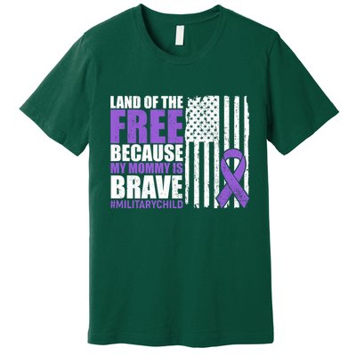 Land Of The Free Because My Mommy Is Brave #Militarychild Premium T-Shirt