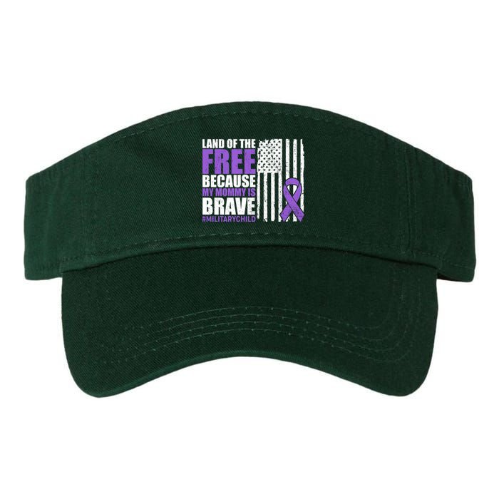 Land Of The Free Because My Mommy Is Brave #Militarychild Valucap Bio-Washed Visor