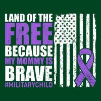 Land Of The Free Because My Mommy Is Brave #Militarychild Womens T-Shirt