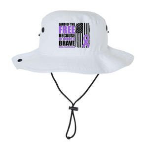 Land Of The Free Because My Mommy Is Brave #Militarychild Legacy Cool Fit Booney Bucket Hat