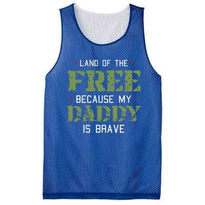 Land Of The Free Because My Daddy Is Brave Veteran Mesh Reversible Basketball Jersey Tank