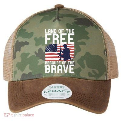 Land Of The Free Because Of The Brave Memorial Day Gift Legacy Tie Dye Trucker Hat