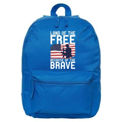 Land Of The Free Because Of The Brave Memorial Day Gift 16 in Basic Backpack
