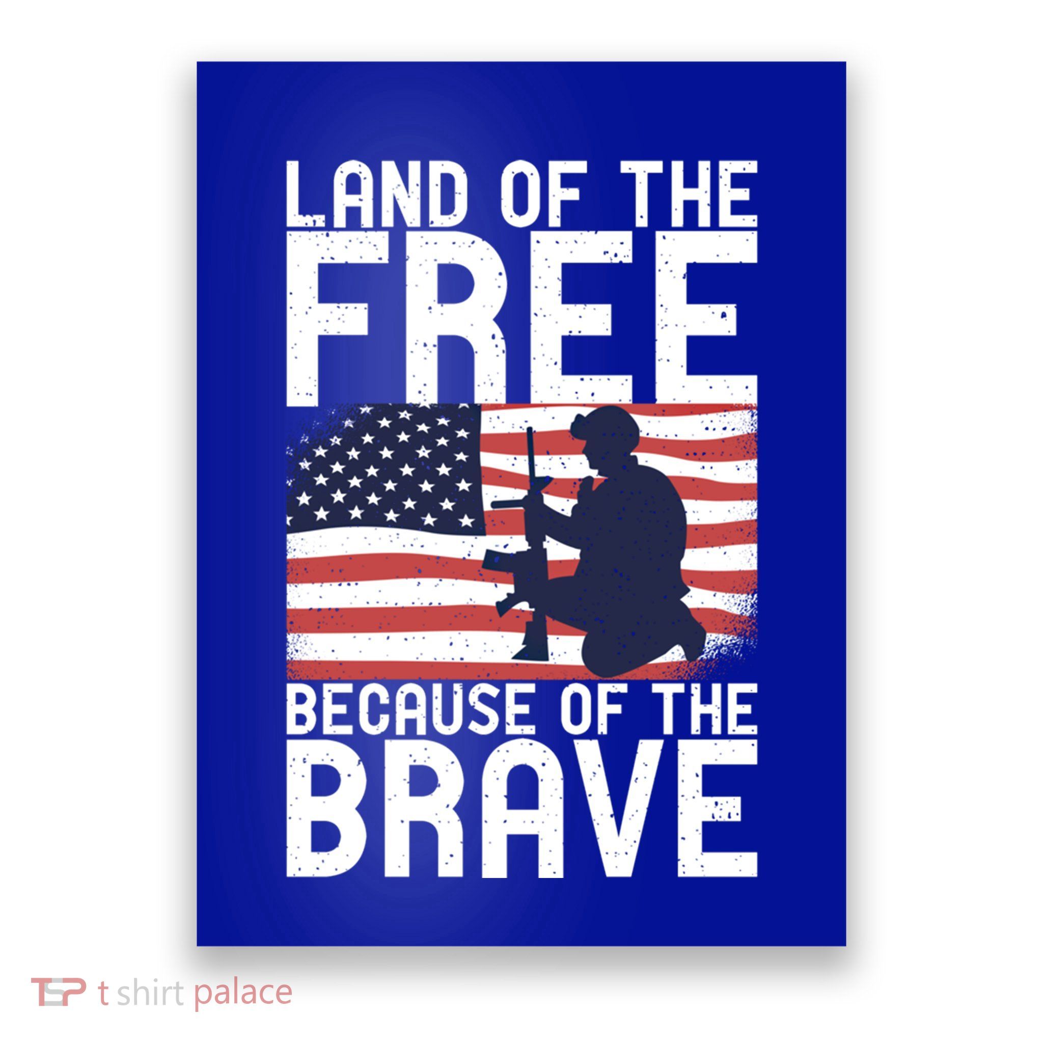 Land Of The Free Because Of The Brave Memorial Day Gift Poster