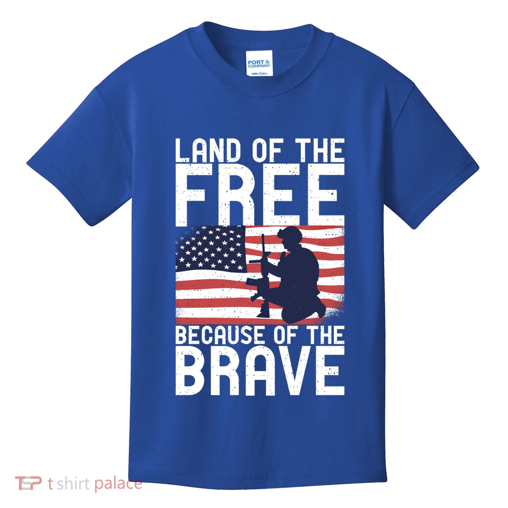 Land Of The Free Because Of The Brave Memorial Day Gift Kids T-Shirt