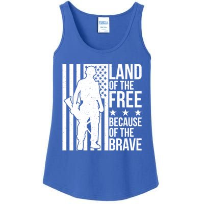 Land Of The Free Because Of The Brave Memorial Day Cute Gift Ladies Essential Tank