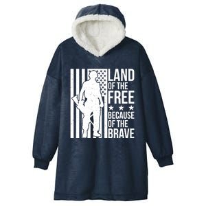 Land Of The Free Because Of The Brave Memorial Day Cute Gift Hooded Wearable Blanket