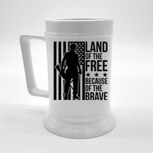 Land Of The Free Because Of The Brave Memorial Day Cute Gift Beer Stein