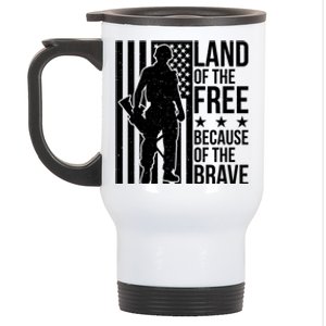 Land Of The Free Because Of The Brave Memorial Day Cute Gift Stainless Steel Travel Mug