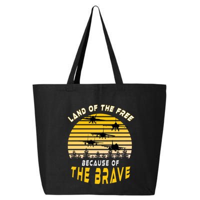 Land Of The Free Because Of The Brave Air Force Dad Meaningful Gift 25L Jumbo Tote