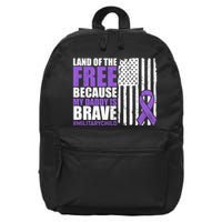 Land Of The Free Because My Daddy Is Brave #Militarychild 16 in Basic Backpack