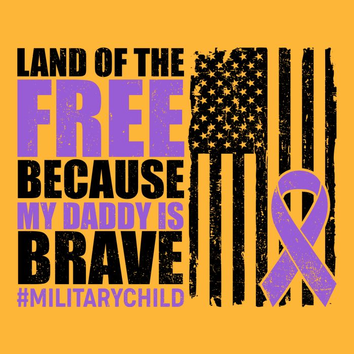 Land Of The Free Because My Daddy Is Brave #Militarychild Tall T-Shirt