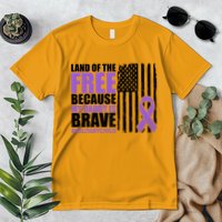 Land Of The Free Because My Daddy Is Brave #Militarychild Premium T-Shirt
