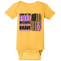Land Of The Free Because My Daddy Is Brave #Militarychild Baby Bodysuit