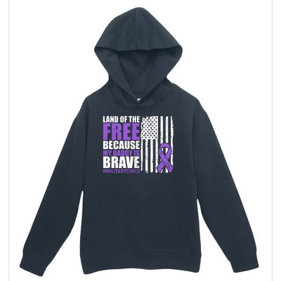 Land Of The Free Because My Daddy Is Brave #Militarychild Urban Pullover Hoodie