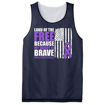 Land Of The Free Because My Daddy Is Brave #Militarychild Mesh Reversible Basketball Jersey Tank