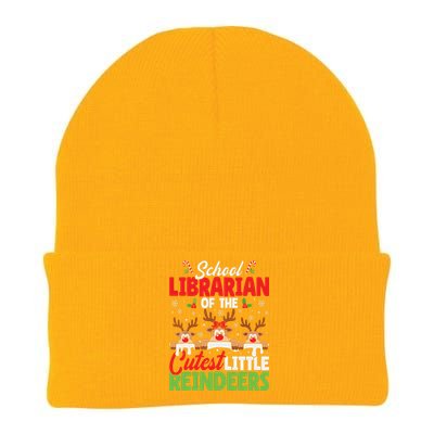 Librarian Of The Cutest Reindeers Christmas School Librarian Knit Cap Winter Beanie