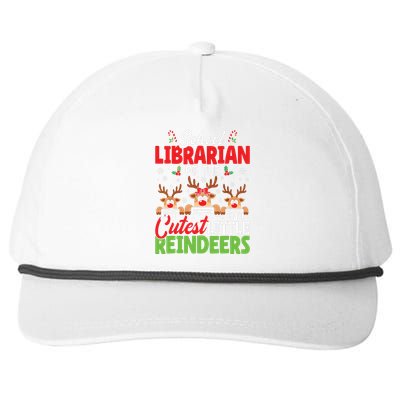 Librarian Of The Cutest Reindeers Christmas School Librarian Snapback Five-Panel Rope Hat