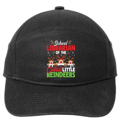 Librarian Of The Cutest Reindeers Christmas School Librarian 7-Panel Snapback Hat