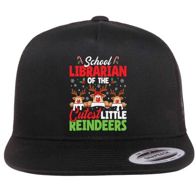 Librarian Of The Cutest Reindeers Christmas School Librarian Flatbill Hat