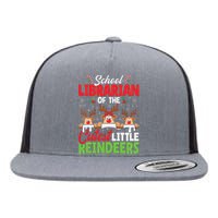 Librarian Of The Cutest Reindeers Christmas School Librarian Flat Bill Trucker Hat