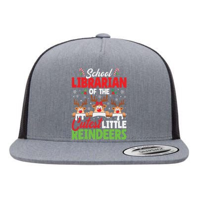 Librarian Of The Cutest Reindeers Christmas School Librarian Flat Bill Trucker Hat