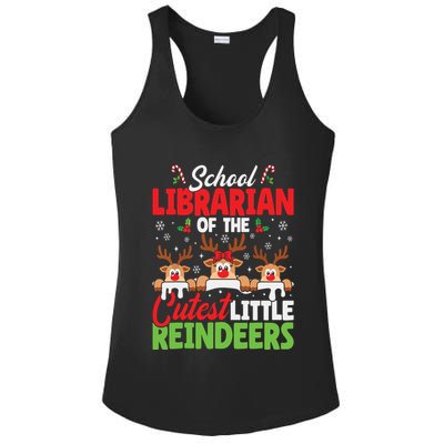 Librarian Of The Cutest Reindeers Christmas School Librarian Ladies PosiCharge Competitor Racerback Tank