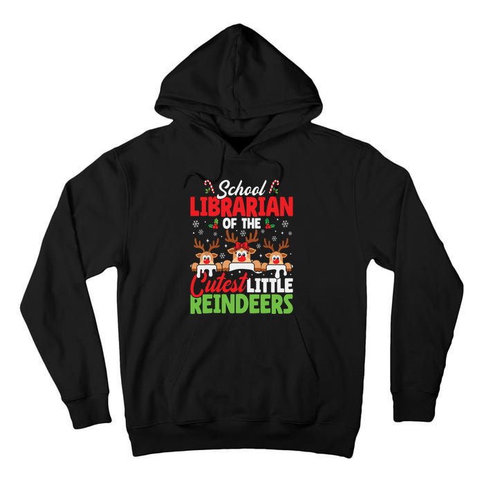 Librarian Of The Cutest Reindeers Christmas School Librarian Tall Hoodie