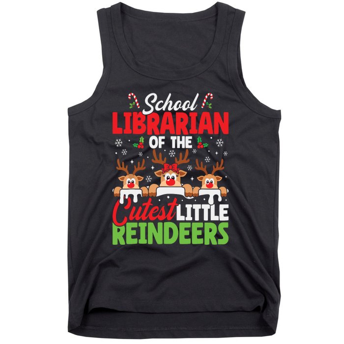 Librarian Of The Cutest Reindeers Christmas School Librarian Tank Top