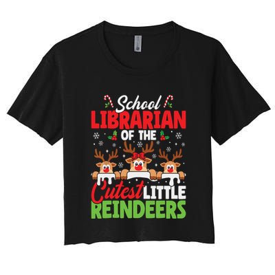 Librarian Of The Cutest Reindeers Christmas School Librarian Crop Top