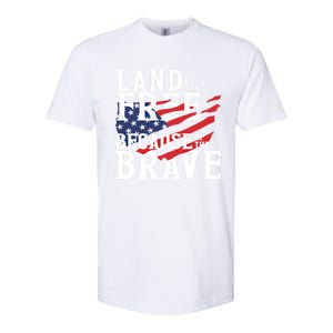 Land Of The Free Because Of The Brave Patriotic 4th Of July Meaningful Gift Softstyle CVC T-Shirt