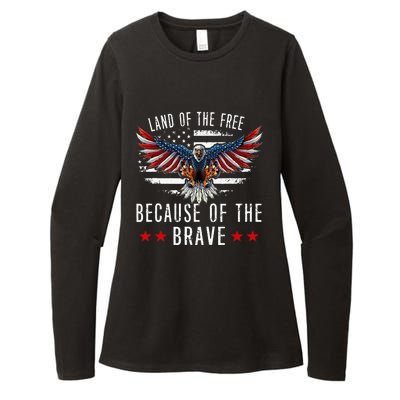 Land Of The Free Because Of The Brave Memorial Day Patriotic Womens CVC Long Sleeve Shirt