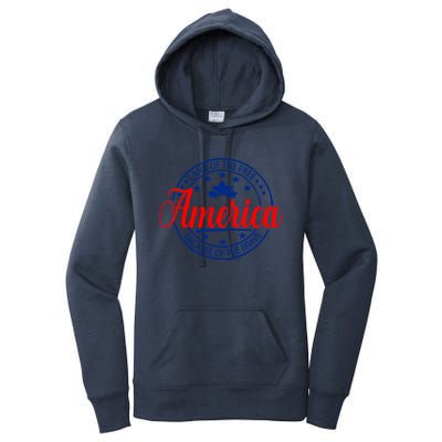 Land Of The Free Because Of The Brave America Proudpatriotic Funny Gift Women's Pullover Hoodie