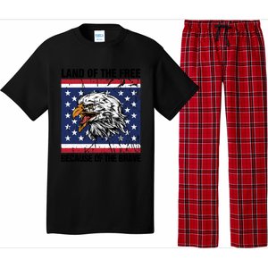 Land Of The Free Because Of The Brave Patriotic Gift Meaningful Gift Pajama Set