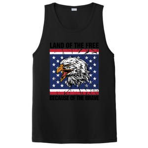 Land Of The Free Because Of The Brave Patriotic Gift Meaningful Gift PosiCharge Competitor Tank