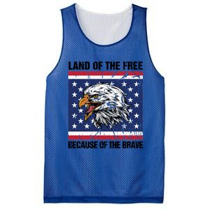 Land Of The Free Because Of The Brave Patriotic Gift Meaningful Gift Mesh Reversible Basketball Jersey Tank