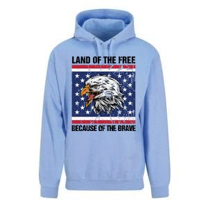 Land Of The Free Because Of The Brave Patriotic Gift Meaningful Gift Unisex Surf Hoodie