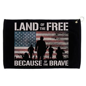 Land Of The Free Because Of The Brave American Flag Meaningful Gift Grommeted Golf Towel