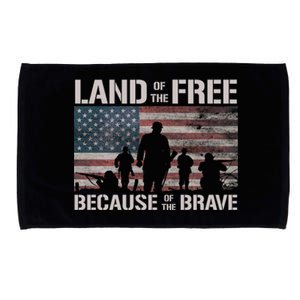 Land Of The Free Because Of The Brave American Flag Meaningful Gift Microfiber Hand Towel