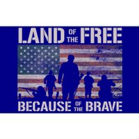 Land Of The Free Because Of The Brave American Flag Meaningful Gift Bumper Sticker