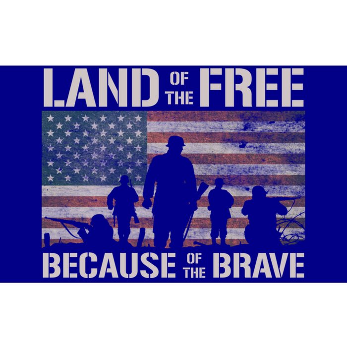 Land Of The Free Because Of The Brave American Flag Meaningful Gift Bumper Sticker